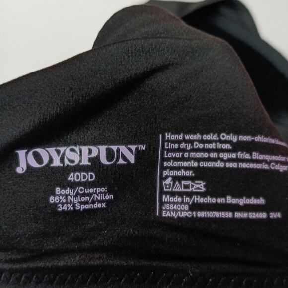 Joyspun Plus Wirefree Full Coverage Bra Women's Size 40DD Black Smooth Wings - Picture 5 of 5
